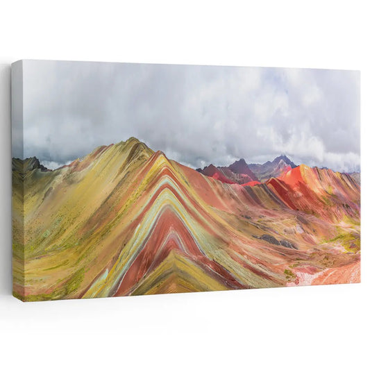 Rainbow mountain landscape canvas wall art for living room décor bringing uplifting color and creating a vibrant contemporary atmosphere