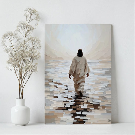 canvas jesus painting, religious framed artwork, abstract christian artwork