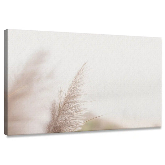 Neutral pampas grass plume — coastal canvas print for bedroom or entryway, adding calm elegance to minimalist modern decor