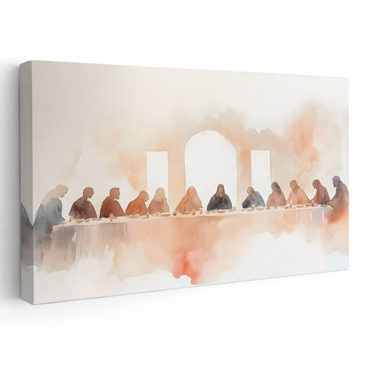 last supper watercolor painting, last supper painting framed, last supper canvas