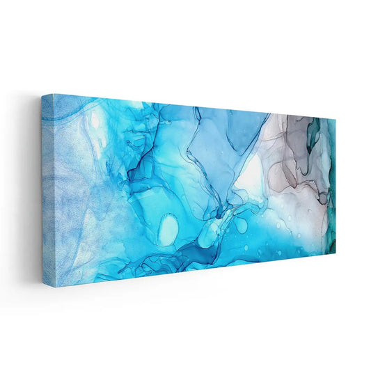 Coastal blue abstract flow — large canvas wall art, ocean-inspired patterns bringing calm elegance to modern home décor.