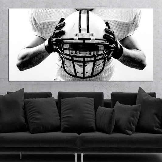 Quarterback portrait canvas wall art for living room décor, adding inspiring sports energy that makes a standout housewarming gift for fans