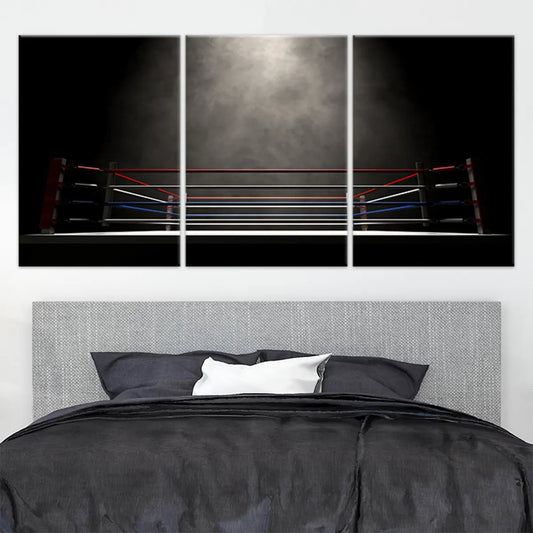 Boxing ring canvas wall art for living room, adding inspiring athletic energy and bold décor for anyone who loves combat sports at home