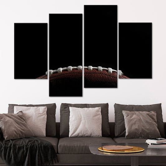 Rustic football texture modern canvas wall art with warm earthy tones, uplifting decor for office spaces or sports-themed rooms