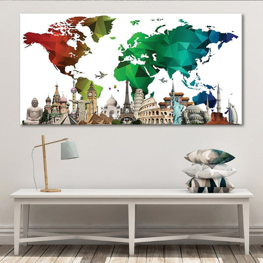 Colorful World Map Wall Art-Stunning Canvas Prints