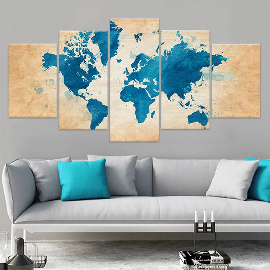 World Travel Map Wall Art Canvas Print-Stunning Canvas Prints
