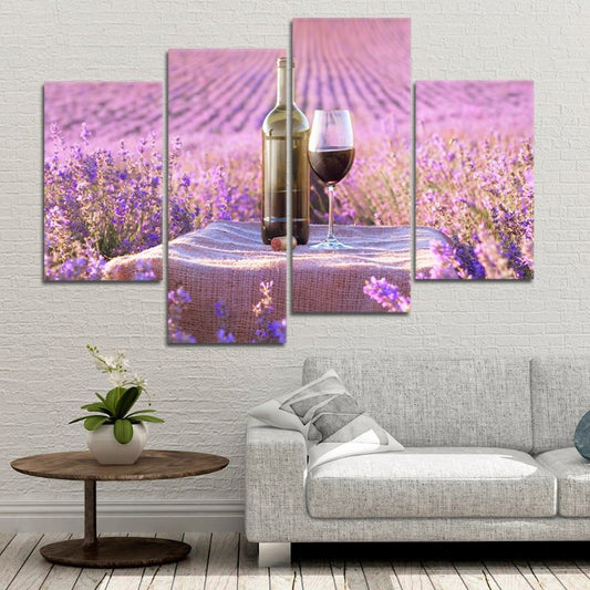 Lavender Red Wine Wall Art Canvas Print-Stunning Canvas Prints