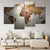 Grunge World Map Multi Panel Canvas Wall Art 5 pieces stagger