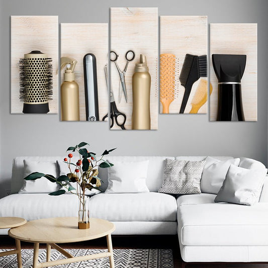 Hairdresser Tools Multi Panel Canvas Wall Art-Stunning Canvas Prints