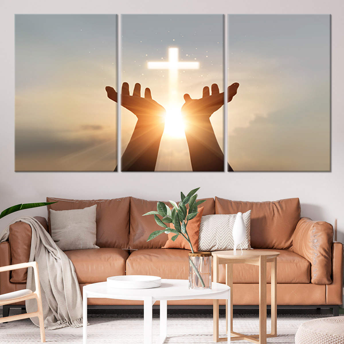 Worship Of Cross Multi Panel Canvas Wall Art