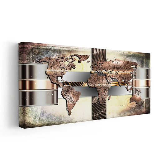 Modern World Map Wall Art-Stunning Canvas Prints