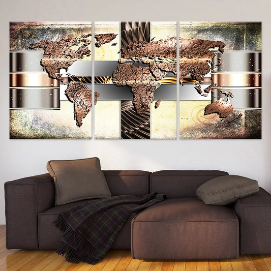 Modern World Map Wall Art-Stunning Canvas Prints