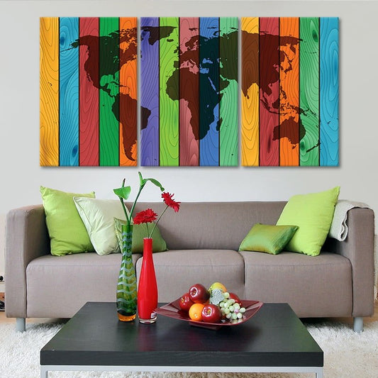 Colored World Map Wall Art Canvas Print-Stunning Canvas Prints