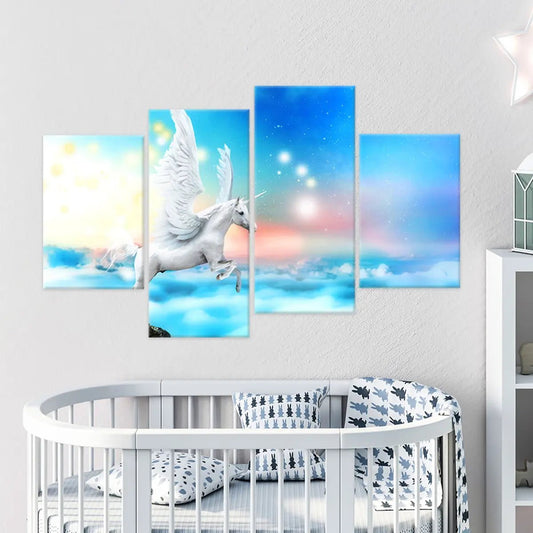 Pegasus Unicorn Wall Art Canvas Print For Nursery Wall Decor-Stunning Canvas Prints