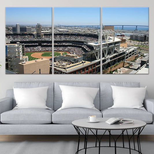 Petco Park San Diego — modern canvas wall art capturing city energy, perfect for living room decor of baseball lovers and collectors.