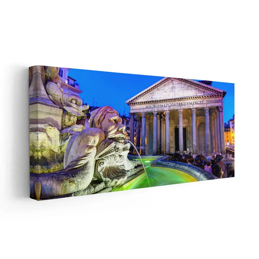 Ancient Pantheon architecture — modern canvas wall art, elegant tones create a calming atmosphere in bedroom or office.