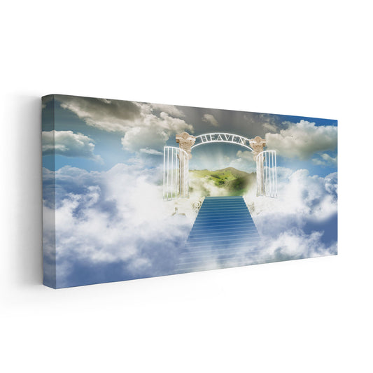 Gates Of Heaven Painting Canvas, heaven's gate artwork, spiritual wall art, christian canvas wall art for living room,