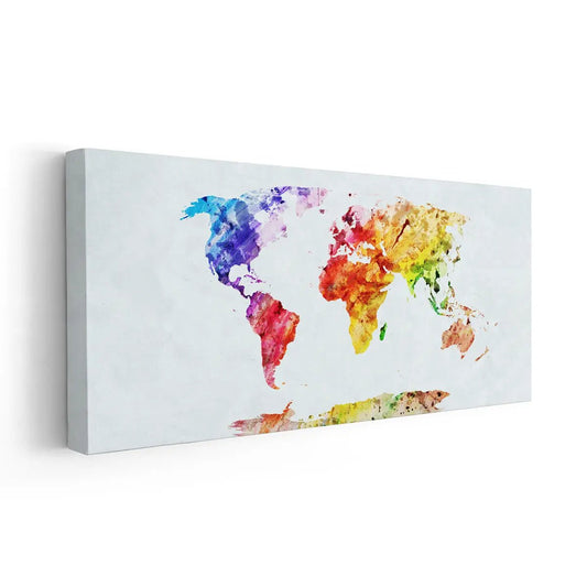 Abstract Colorful World Map Wall Art-Stunning Canvas Prints