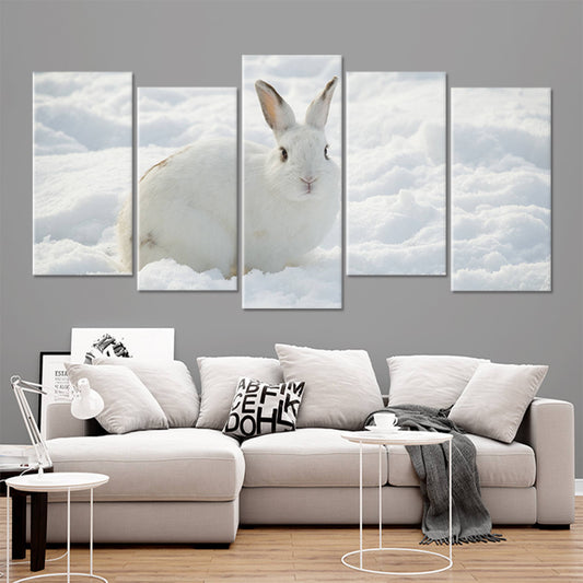 Adorable bunny — modern canvas wall art, minimalist style with gentle tones creating a peaceful atmosphere in living room or nursery.
