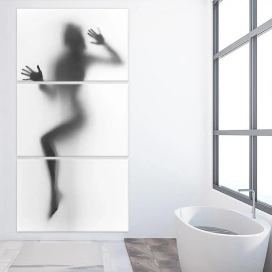 Minimalist blurred woman movement — large canvas wall art, soft grayscale palette delivering peaceful modern home style