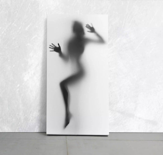Female body silhouette canvas wall art for living room, abstract modern pose creating calming minimalist interior decor