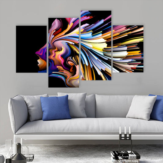 Vivid brushstroke portrait — large canvas wall art with radiant tones, perfect for modern homes seeking bold expression.