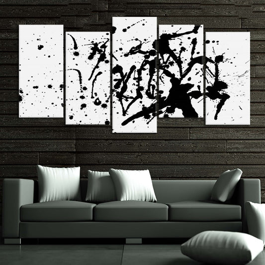 Abstract paint splash in monochrome tones — large canvas wall art, stylish statement for a minimalist home space.