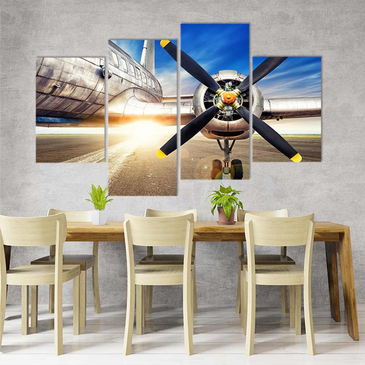 Aircraft propeller Canvas Wall Art Set