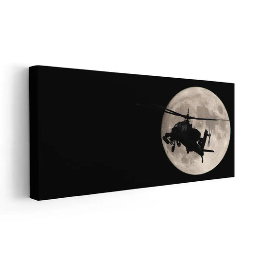 Apache Helicopter Silhouette Wall Art Canvas Print-Stunning Canvas Prints