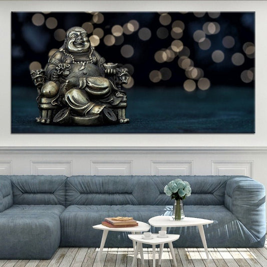 Modern Buddha Painting Canvas - Peaceful Artwork, zen wall art for living room