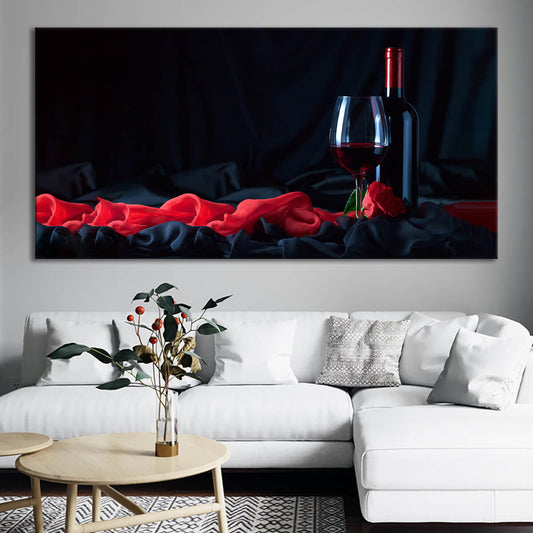 Classic red wine Canvas Wall Art Set