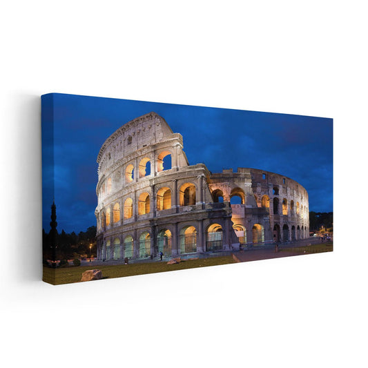 Ancient Colosseum in Rome — modern canvas wall art, elegant night tones with architectural detail enhance sophisticated interiors.
