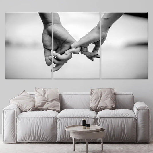 Holding Hands Wall Art Canvas Print | Romantic Artwork For Bedroom-Stunning Canvas Prints