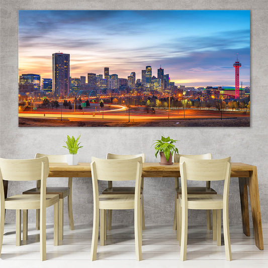 Denver Skyline Wall Art Canvas-Stunning Canvas Prints