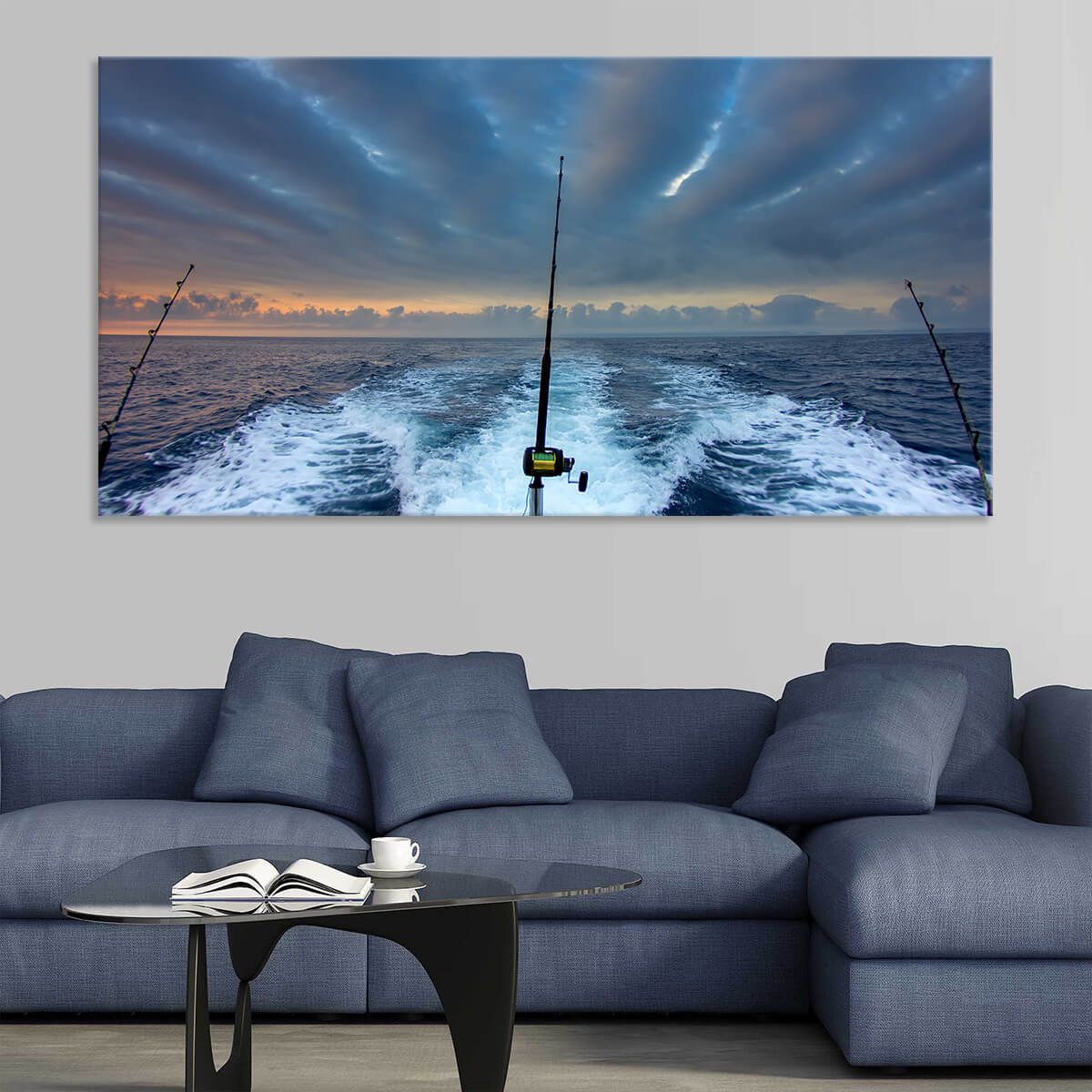 Fishing Rod At Sea wall canvas