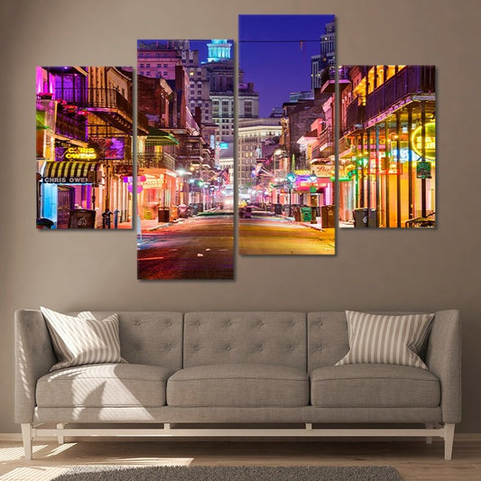 New Orleans French Quarter — large canvas wall art for bedroom adding vibrant colors and uplifting artistic urban atmosphere.