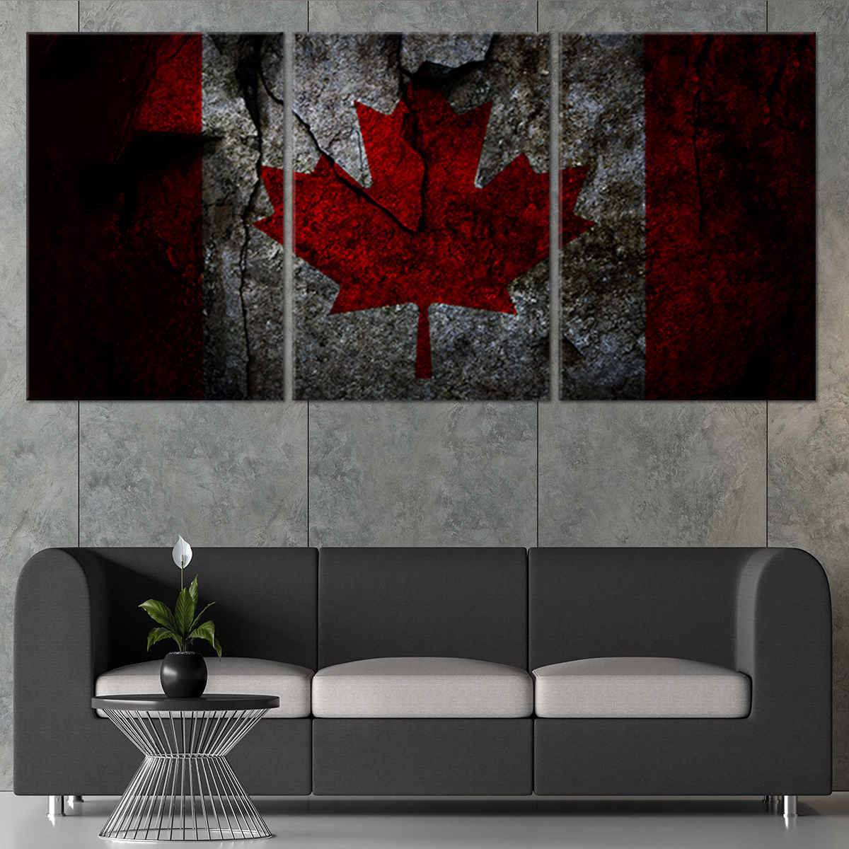 Grunge Canadian Flag Canvas Wall Art