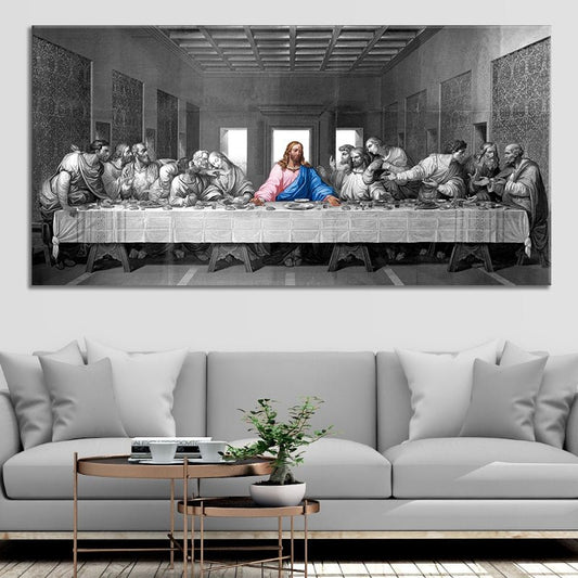 modern last supper wall art, last supper poster, last supper framed painting