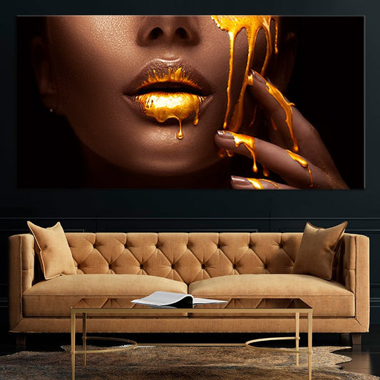Liquid Gold Makeup Wall Art Canvas Print-Stunning Canvas Prints