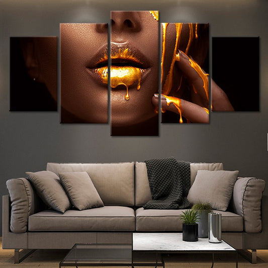 Liquid Gold Makeup Wall Art Canvas Print-Stunning Canvas Prints