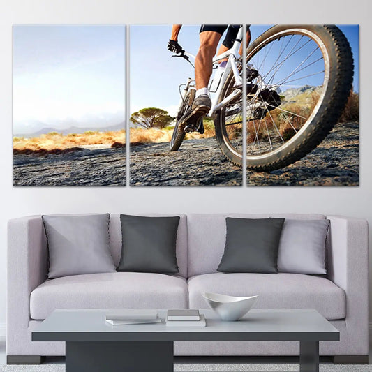 Mountain rider canvas wall art for living room spaces, bringing inspiring outdoor energy to décor for athletes and adventure lovers