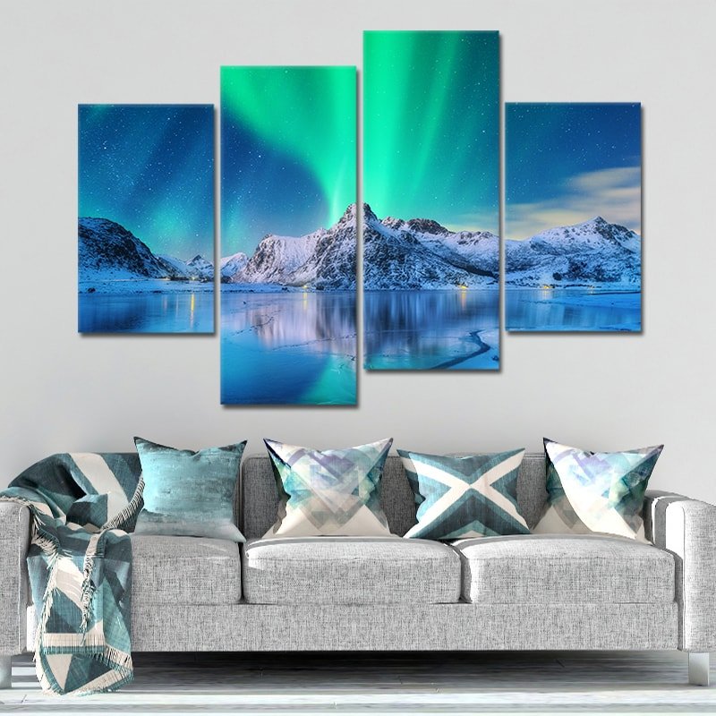 Northern Lights Lake framed wall art