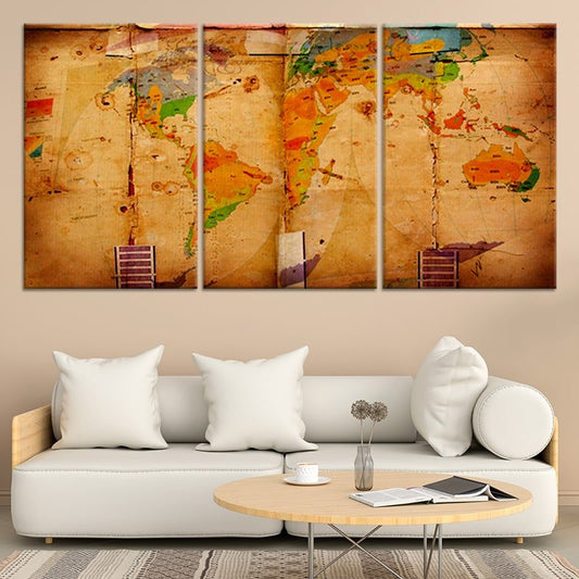 Vintage World Map Wall Art Canvas Print-Stunning Canvas Prints