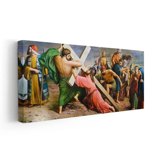 Crucifixion Of Jesus Christ Wall Art Christian canvas wall art, framed religious artwork, large Jesus painting, faith print