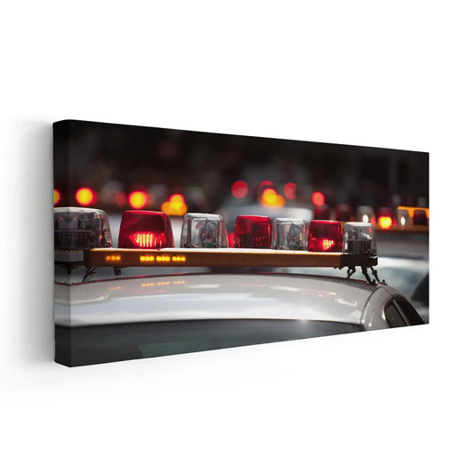 Law Enforcement Police Car Lights Wall Art Canvas Print-Stunning Canvas Prints