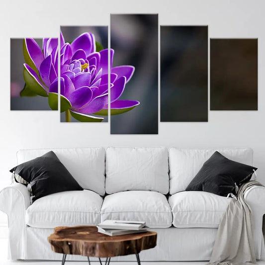 Purple Lotus Flower Wall Art Canvas Print-Stunning Canvas Prints