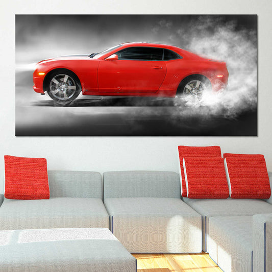 Chevrolet Red Camaro Wall Art Canvas Print-Stunning Canvas Prints