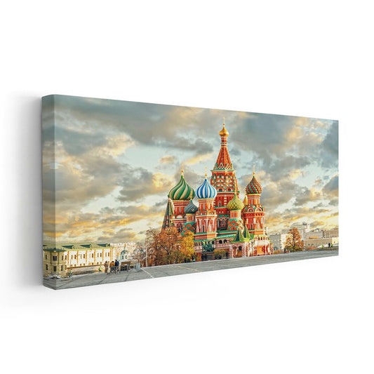Moscow city skyline — contemporary canvas wall art in classic European style, ideal for bedroom or office with uplifting charm.
