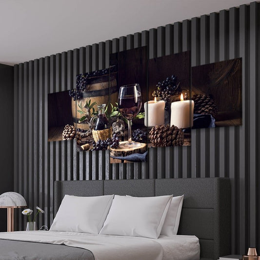 Candles And Red Wine Wall Art-Stunning Canvas Prints