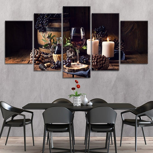 Candles And Red Wine Wall Art-Stunning Canvas Prints